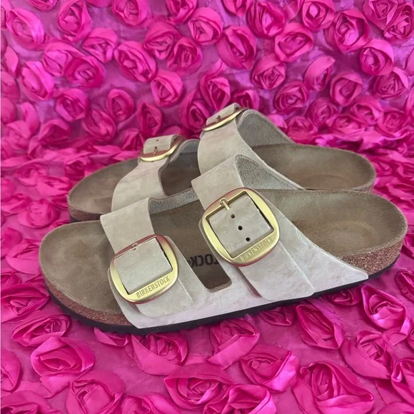 Women's Birkenstock Arizona Big Buckle Sandcastle Nubuck - Picture 3 of 7